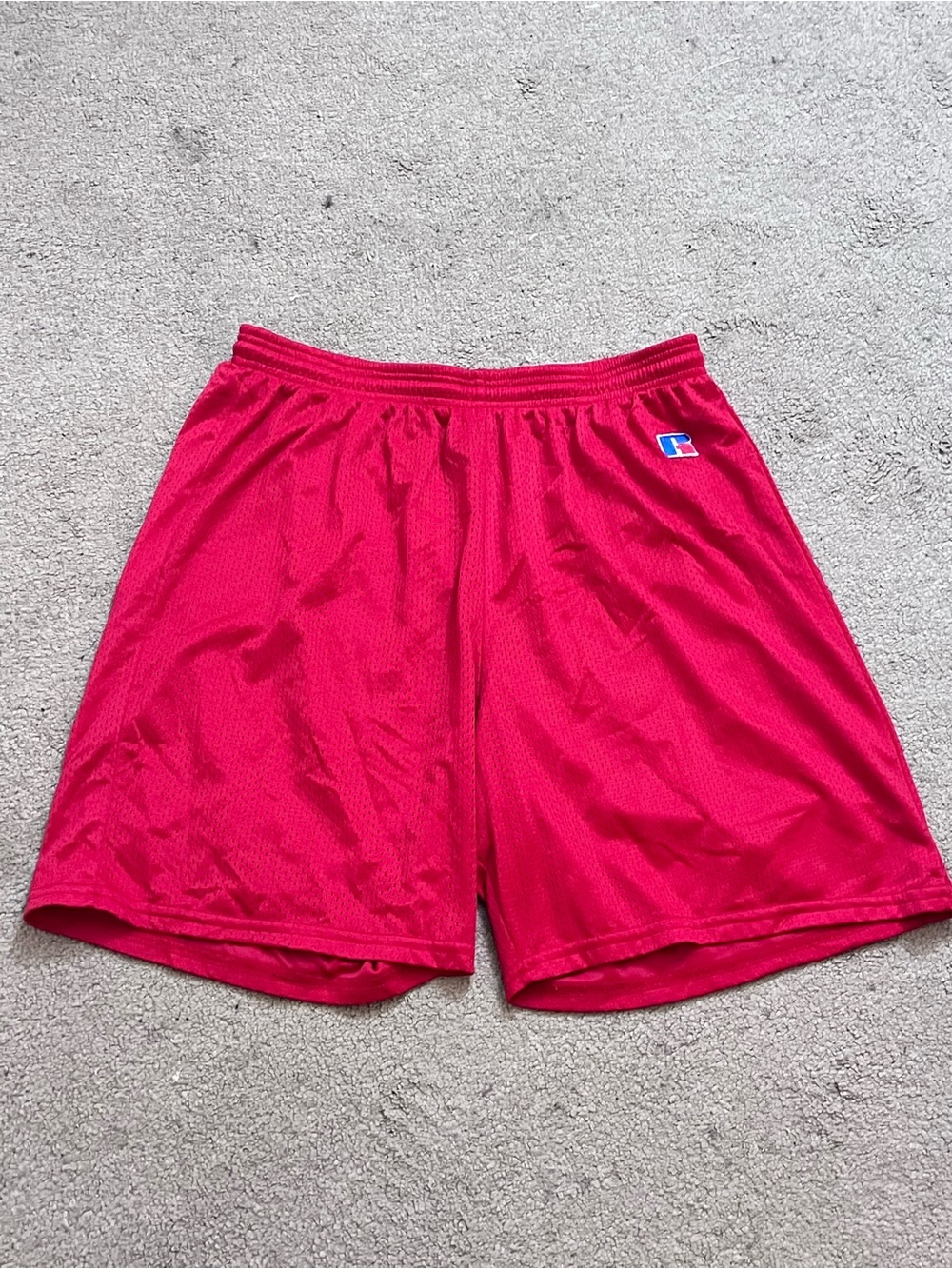 Russell Athletic Men’s XL Red Nylon Basketball Gym Shorts Drawstring